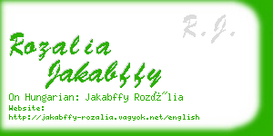 rozalia jakabffy business card